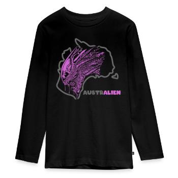 Australie (Alien Edition) - T-shirt manches longues Premium Ado - noir - Devant - AI Model Kid Female (0cm)