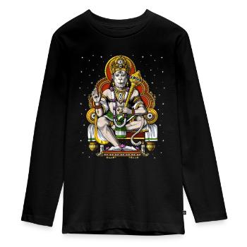 Dieu hindou psychédélique Hanuman - T-shirt manches longues Premium Ado - noir - Devant - AI Model Kid Female (0cm)