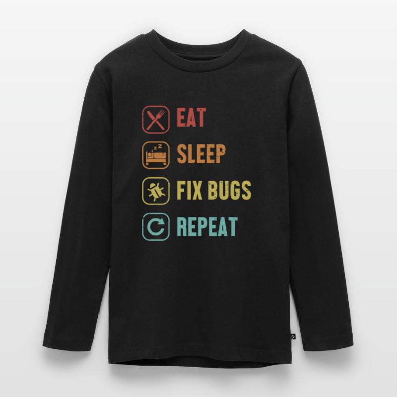 Eat Sleep Fix Bugs Repeat Developer Coder Teenager Premium Bio Langarmshirt