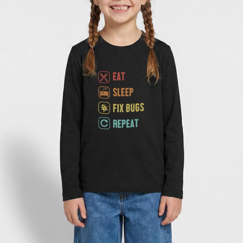 Eat Sleep Fix Bugs Repeat Developer Coder Teenager Premium Bio Langarmshirt