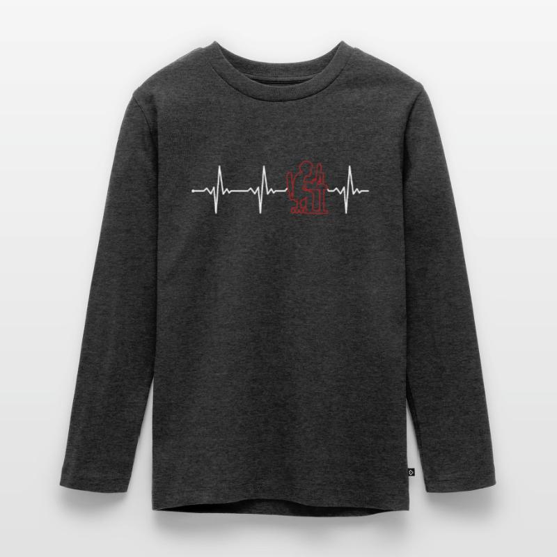 Programmer Heartbeat Engineer Full Stack Software Teenager Premium Organic Long Sleeve Shirt