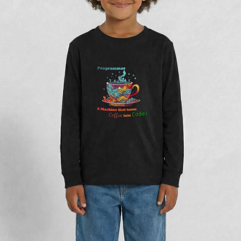 Programmer - Coffee into Code Teenager Premium Organic Long Sleeve Shirt