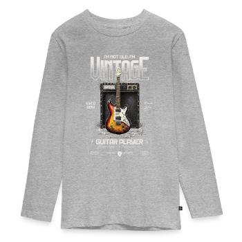 I'm Not Old I'm Vintage Retro 2014 Guitar Player - Teenager Premium Organic Long Sleeve Shirt - heather grey - Front