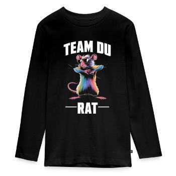 Team Du Rat Radin Humour Fun - T-shirt manches longues Premium Ado - noir - Devant - AI Model Kid Female (0cm)