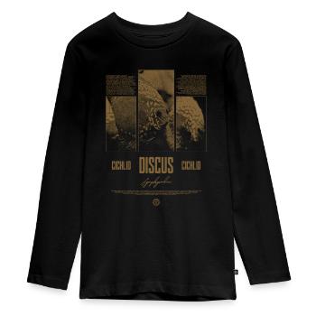 Diskusfisch Buntbarsch Aquarium Fischhalter - Teenager Premium Bio Langarmshirt - Schwarz - Vorne - AI Model Kid Female (0cm)