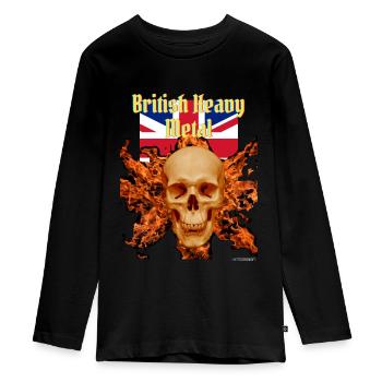 Heavy Metal britannique - T-shirt manches longues Premium Ado - noir - Devant - AI Model Kid Female (0cm)