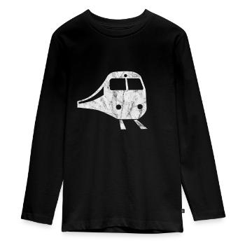 Zug - Teenager Premium Bio Langarmshirt - Schwarz - Vorne - AI Model Kid Female (0cm)