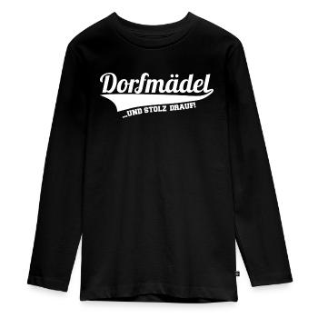 Dorfkind / Dorfmädel und stolz drauf! - Teenager Premium Bio Langarmshirt - Schwarz - Vorne - AI Model Kid Female (0cm)