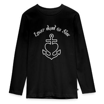 Lewer dua üs Slav, Anker Glaube Liebe Hoffnung w - Teenager Premium Bio Langarmshirt - Schwarz - Vorne - AI Model Kid Female (0cm)