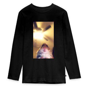 Meme Hamster Staring Front Camera - Teenager Premium Organic Long Sleeve Shirt - black - Front - AI Model Kid Female (0cm)