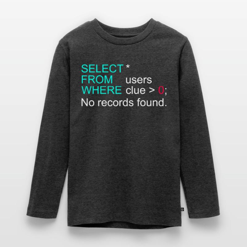 Données de base de données SQL Programmer Administration T-shirt manches longues Premium Ado