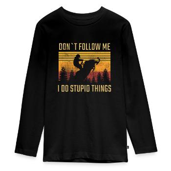 Snowmobiling Schneemobil - Teenager Premium Bio Langarmshirt - Schwarz - Vorne - AI Model Kid Female (0cm)