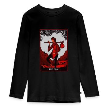 Tarot Karte - Teenager Premium Bio Langarmshirt - Schwarz - Vorne - AI Model Kid Female (0cm)