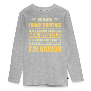 Franc comtois I don't shut my mouth frank comté - Teenager Premium Organic Long Sleeve Shirt - heather grey - Front