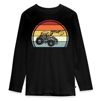 Tractor - Teenager Premium Organic Long Sleeve Shirt - black - Front - AI Model Kid Female (0cm)