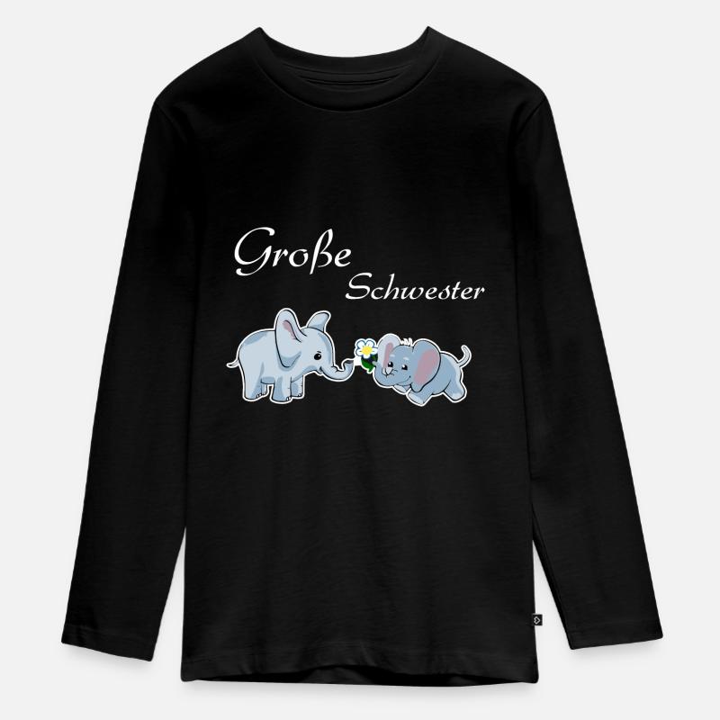 Große Schwester - Teenager Premium Bio Langarmshirt - Schwarz