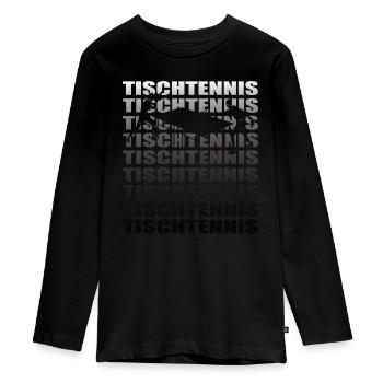 Tischtennis Zubehör Pingpong Motiv - Teenager Premium Bio Langarmshirt - Schwarz - Vorne - AI Model Kid Female (0cm)