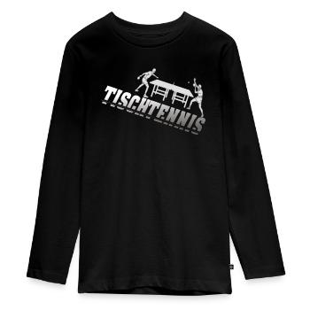 Tischtennis Zubehör Pingpong Motiv - Teenager Premium Bio Langarmshirt - Schwarz - Vorne - AI Model Kid Female (0cm)
