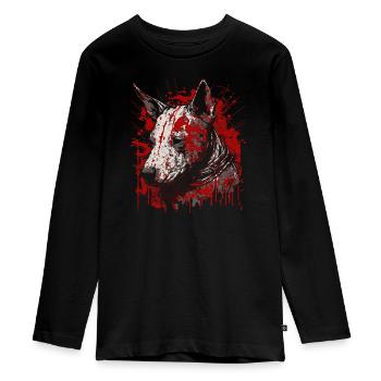 Bull terrier - T-shirt manches longues Premium Ado - noir - Devant - AI Model Kid Female (0cm)