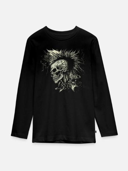 Punks not dead - Teenager Premium Bio Langarmshirt - Schwarz