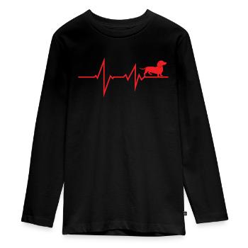 Chien teckel Propriétaire de chien Gechenkidee - T-shirt manches longues Premium Ado - noir - Devant - AI Model Kid Female (0cm)
