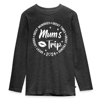 Girls' Weekend Mother's Outing 2024 - Teenager Premium Organic Long Sleeve Shirt - heather anthracite - Front - AI Model Kid Female (0cm)