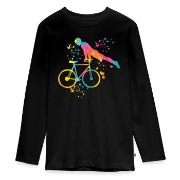 Kunstradfahren Kunstradfahrer - Teenager Premium Bio Langarmshirt - Schwarz - Vorne - AI Model Kid Female (0cm)
