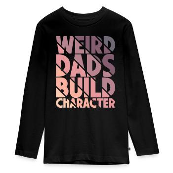 Papas bizarres Maquillage Personnage Drôle Papa - T-shirt manches longues Premium Ado - noir - Devant - AI Model Kid Female (0cm)