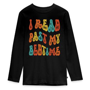 Bibliothèque Bibliophile Lecture Rat de Bibliothèque - T-shirt manches longues Premium Ado - noir - Devant - AI Model Kid Female (0cm)