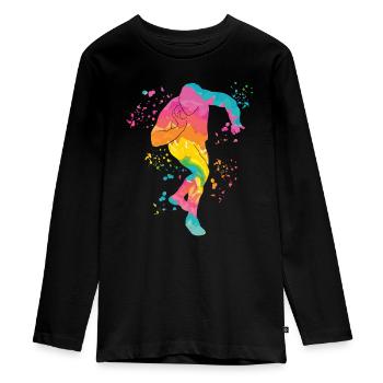 Lanceur de poids Colorsplash Lancer de poids - T-shirt manches longues Premium Ado - noir - Devant - AI Model Kid Female (0cm)