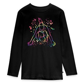 Long Jumpers Long Jump Kids Long Jump - Teenager Premium Organic Long Sleeve Shirt - black - Front - AI Model Kid Female (0cm)