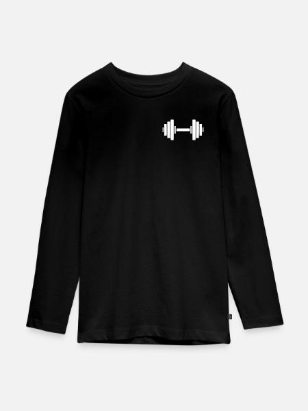 Hantel Gym Muskel Training - Teenager Premium Bio Langarmshirt - Schwarz