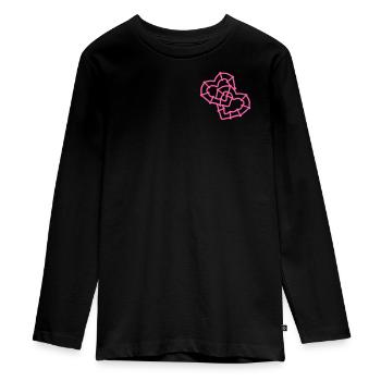 Des cœurs entrelacés - T-shirt manches longues Premium Ado - noir - Devant - AI Model Kid Female (0cm)