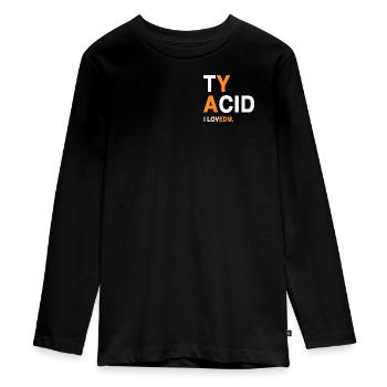 I LOVEDM - EDM fans - Teenager Premium Organic Long Sleeve Shirt - black - Front - AI Model Kid Female (0cm)
