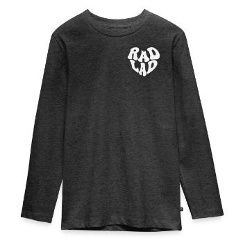 Rad Lad - Vintage Heart (Custom Color) - Teenager Premium Organic Long Sleeve Shirt - heather anthracite - Front - AI Model Kid Female (0cm)