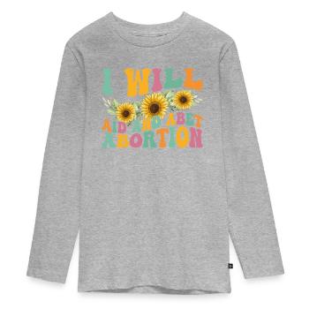 Je Vais Aider Et Soutenir L'avortement - T-shirt manches longues Premium Ado - gris chiné - Devant