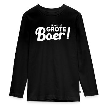 Ik Word Grote Broer - Tieners Premium Bio shirt met lange mouwen - zwart - Voor - AI Model Kid Female (0cm)