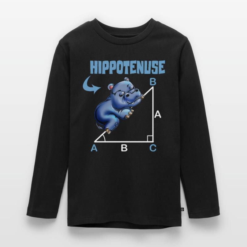 Math Hippotenuse Angular Function Hypotenuse Hippo Teenager Premium Organic Long Sleeve Shirt
