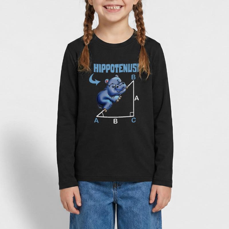 Math Hippotenuse Angular Function Hypotenuse Hippo Teenager Premium Organic Long Sleeve Shirt