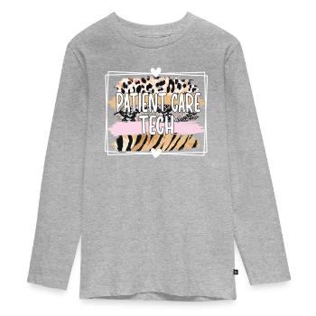 Patient Care Technician Nursing Technician - Teenager Premium Organic Long Sleeve Shirt - heather grey - Front