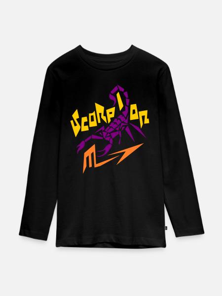 Stilisierter Skorpion - Teenager Premium Bio Langarmshirt - Schwarz