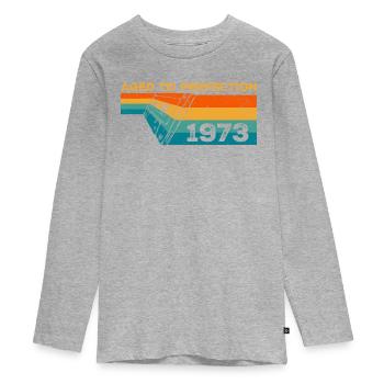 Vintage 1973 - Cadeau D’anniversaire 1973 Retro - T-shirt manches longues Premium Ado - gris chiné - Devant