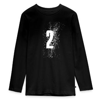 Nummer 2 Geburtstag - Teenager Premium Bio Langarmshirt - Schwarz - Vorne - AI Model Kid Female (0cm)