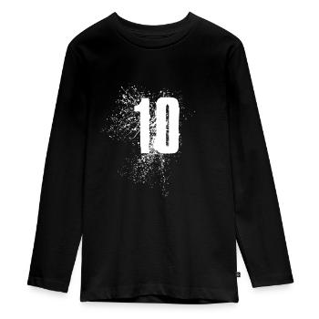 10 Geburtstag - Teenager Premium Bio Langarmshirt - Schwarz - Vorne - AI Model Kid Female (0cm)