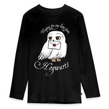 Harry Potter Hedwig Brief - Teenager Premium Bio Langarmshirt - Schwarz - Vorne - AI Model Kid Female (0cm)