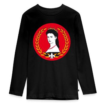 Sissi impératrice Elisabeth boutons - T-shirt manches longues Premium Ado - noir - Devant - AI Model Kid Female (0cm)