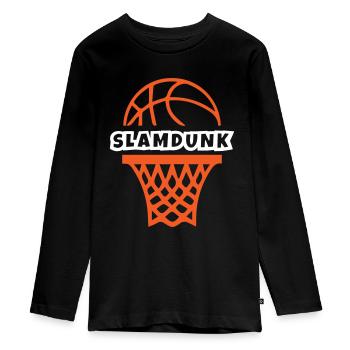 Slam Dunk Basketball - Teenager Premium Organic Long Sleeve Shirt - black - Front - AI Model Kid Female (0cm)