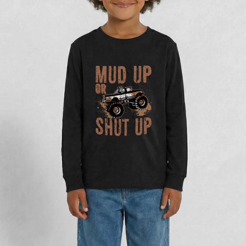 Mudder-Geschenk Schlamm auf- oder Schweigen Mudding-Humor Teenager Premium Bio Langarmshirt