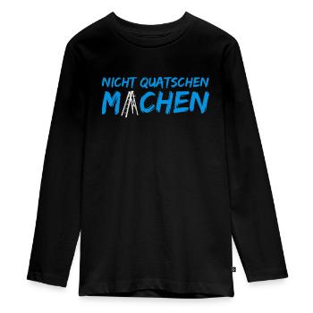 Do not talk - Do it! - Teenager Premium Organic Long Sleeve Shirt - black - Front - AI Model Kid Female (0cm)