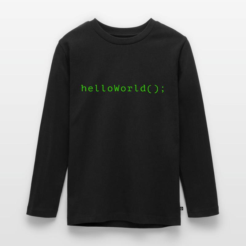 HelloWorld Program Code Coding Informatik Teenager Premium Organic Long Sleeve Shirt